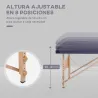 Camilla de Masaje Plegable con Marco de Madera con Altura Regulable y Bolsa de Transporte 186x60x61-87 cm Púrpura - Ogal.Es