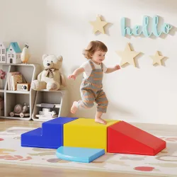 Juego de 4 Bloques Psicomotricidad para Niños Juguete para Aprendizaje para Escalar y Gatear Multicolor - Ogal.Es