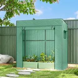 Invernadero de Exterior con Ventanas de Malla y Puerta con Cremallera para Cultivar Plantas Flores 196x77x197 cm... - Ogal.Es