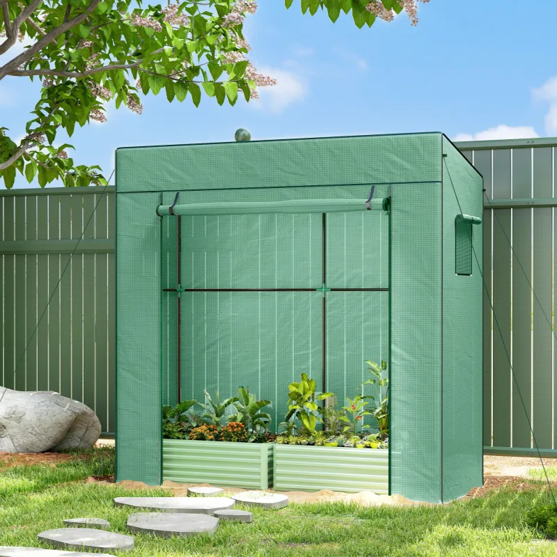 Invernadero de Exterior con Ventanas de Malla y Puerta con Cremallera para Cultivar Plantas Flores 196x77x197 cm... - Ogal.Es