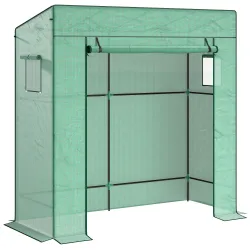 Invernadero de Exterior con Ventanas de Malla y Puerta con Cremallera para Cultivar Plantas Flores 196x77x197 cm... - Ogal.Es