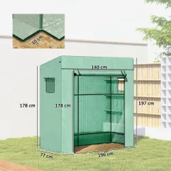 Invernadero de Exterior con Ventanas de Malla y Puerta con Cremallera para Cultivar Plantas Flores 196x77x197 cm... - Ogal.Es