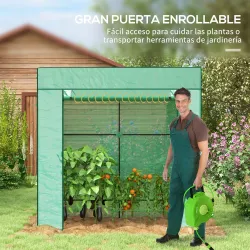 Invernadero de Exterior con Ventanas de Malla y Puerta con Cremallera para Cultivar Plantas Flores 196x77x197 cm... - Ogal.Es