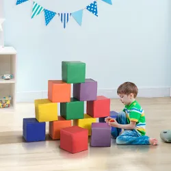 Juego de 12 Bloques de Espuma para Niños Bloques de Construcción Juguete para Aprendizaje Multicolor - Ogal.Es