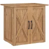 Caseta de Jardín Exterior de Madera con 2 Puertas Magnéticas para Almacenamiento de Herramientas 77x55x72 cm Marrón - Ogal.Es