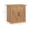 Caseta de Jardín Exterior de Madera con 2 Puertas Magnéticas para Almacenamiento de Herramientas 77x55x72 cm Marrón - Ogal.Es