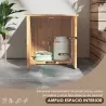 Caseta de Jardín Exterior de Madera con 2 Puertas Magnéticas para Almacenamiento de Herramientas 77x55x72 cm Marrón - Ogal.Es