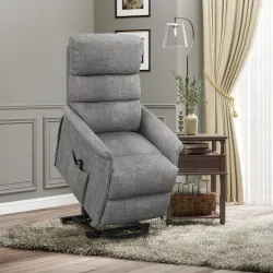 Sillón Relax Reclinable Eléctrico Levanta Personas con Mando a Distancia y Bolsillo Lateral Sillón Elevador Gris - Ogal.Es