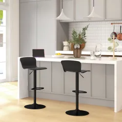Conjunto de 2 Taburetes Altos de Cocina Giratorios con Respaldo y Altura Ajustable Carga 120 kg para Bar Salón N... - Ogal.Es