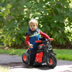 Moto Eléctrica para Niños de +2 Años con Función de Soplar Burbujas Faros Música Velocidad 3 km/h Carga 30 kg Rojo - Ogal.Es