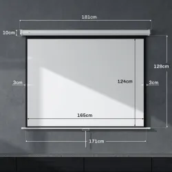 Pantalla Proyector de 84 Pulgadas Formato 4:3 4K Pantalla de Proyección Montaje en Pared o Techo Blanco - Ogal.Es