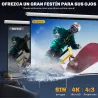Pantalla Proyector de 84 Pulgadas Formato 4:3 4K Pantalla de Proyección Montaje en Pared o Techo Blanco - Ogal.Es
