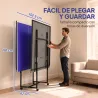 Mesa de Ping-Pong Plegable con 4 Ruedas Red 2 Palas y 3 Pelotas para Interior y Exterior 274x152,5x75,5 cm Azul - Ogal.Es