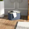 Cesto de la Ropa Sucia Plegable 36 L con Asas para Baño Dormitorio Lavadero 44,3x33,3x26,5 cm Gris - Ogal.Es
