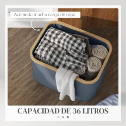 Cesto de la Ropa Sucia Plegable 36 L con Asas para Baño Dormitorio Lavadero 44,3x33,3x26,5 cm Gris - Ogal.Es