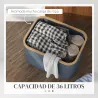 Cesto de la Ropa Sucia Plegable 36 L con Asas para Baño Dormitorio Lavadero 44,3x33,3x26,5 cm Gris - Ogal.Es