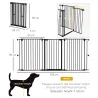 Valla para Mascotas de Acero Plegable con 3 Paneles Doble Cerradura y Función de Bloqueo Auxiliar 206x90 cm Negro - Ogal.Es