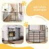 Valla para Mascotas de Acero Plegable con 3 Paneles Doble Cerradura y Función de Bloqueo Auxiliar 206x90 cm Negro - Ogal.Es