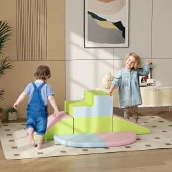 Juego de 6 Bloques de Construcción Figuras de Construcción Juguete para Aprendizaje para Escalar y Gatear Multic... - Ogal.Es