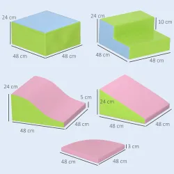Juego de 6 Bloques de Construcción Figuras de Construcción Juguete para Aprendizaje para Escalar y Gatear Multic... - Ogal.Es
