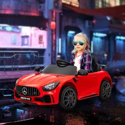 Coche Eléctrico para Niños de +3 Años Mercedes-Benz AMG GTR con Batería 12V Mando a Distancia Faros Bocina Músic... - Ogal.Es