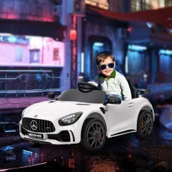 Coche Eléctrico para Niños de +3 Años Mercedes-Benz AMG GTR con Batería 12V Mando a Distancia Faros Bocina Músic... - Ogal.Es
