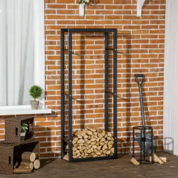 Soporte para Leña de Metal Estante de Leña Leñero de Exterior para Interior y Exterior Carga 100 kg 60x25x150 cm... - Ogal.Es