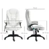 Silla de Oficina con Masaje de 6 Puntos con Función de Calefacción Tejido de Borreguito 67x74x107-116 cm Blanco - Ogal.Es