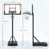 Canasta de Baloncesto de Exterior con Altura Ajustable 182-213 cm Ruedas Base Rellenable Negro - Ogal.Es