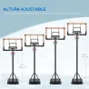 Canasta de Baloncesto de Exterior con Altura Ajustable 182-213 cm Ruedas Base Rellenable Negro - Ogal.Es