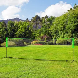 Red con Soporte con 2 Raquetas y 3 Volantes de Bádminton y 2 Palas y 2 Bolas de Pickleball y Pelota de Voleibol - Ogal.Es