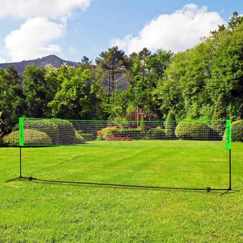 Red con Soporte con 2 Raquetas y 3 Volantes de Bádminton y 2 Palas y 2 Bolas de Pickleball y Pelota de Voleibol - Ogal.Es
