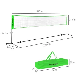 Red con Soporte con 2 Raquetas y 3 Volantes de Bádminton y 2 Palas y 2 Bolas de Pickleball y Pelota de Voleibol - Ogal.Es