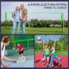 Red con Soporte con 2 Raquetas y 3 Volantes de Bádminton y 2 Palas y 2 Bolas de Pickleball y Pelota de Voleibol - Ogal.Es