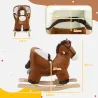 Caballo Balancín para Niños de 18-36 Mesas con Sonido Asas Cinturón de Seguridad Carga 25 kg 68x33x45 cm Marrón - Ogal.Es