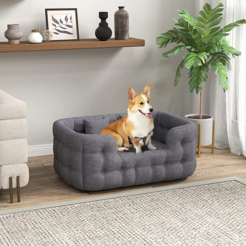 Cama para Mascotas con 2 Almohadas Colchón para Perros Antideslizante con Funda Extraíble y Lavable 90x60x35 cm ... - Ogal.Es