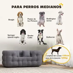 Cama para Mascotas con 2 Almohadas Colchón para Perros Antideslizante con Funda Extraíble y Lavable 90x60x35 cm ... - Ogal.Es