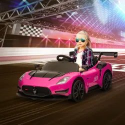 Coche Eléctrico para Niños de +3 Años Maserati GT2 con Mando a Distancia Faros LED Bocina Música Ruedas Auxiliar... - Ogal.Es