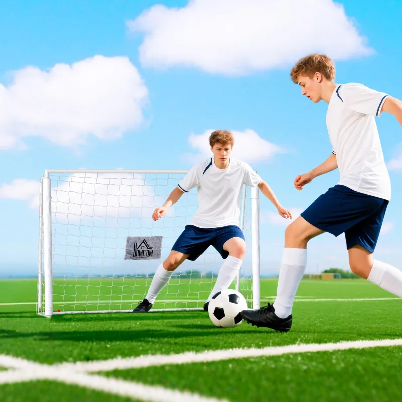 Portería de Fútbol con Soporte de Metal y Red para Entrenamiento de Fútbol en Jardín Aire Libre 186x62x123 cm Bl... - Ogal.Es