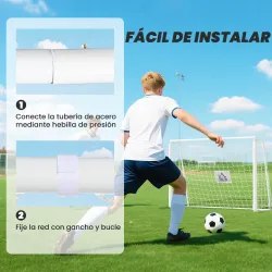 Portería de Fútbol con Soporte de Metal y Red para Entrenamiento de Fútbol en Jardín Aire Libre 186x62x123 cm Bl... - Ogal.Es
