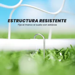 Portería de Fútbol con Soporte de Metal y Red para Entrenamiento de Fútbol en Jardín Aire Libre 186x62x123 cm Bl... - Ogal.Es