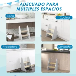 Taburete para Niños de 2 Peldaños Torre de Aprendizaje para Niños de +3 Años para Baño Cocina Librería Dormitori... - Ogal.Es