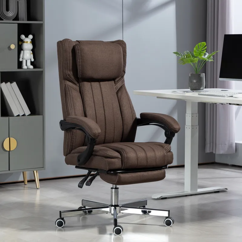 Silla de Masaje con 6 Puntos de Masaje con Altura Ajustable Control Remoto Reposapiés y Reposacabezas Marrón Oscuro - Ogal.Es