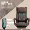 Silla de Masaje con 6 Puntos de Masaje con Altura Ajustable Control Remoto Reposapiés y Reposacabezas Marrón Oscuro - Ogal.Es