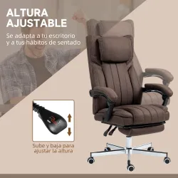 Silla de Masaje con 6 Puntos de Masaje con Altura Ajustable Control Remoto Reposapiés y Reposacabezas Marrón Oscuro - Ogal.Es
