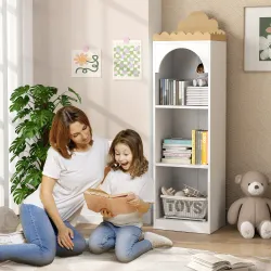 Estantería para Libros Infantil de 3 Niveles Estantería Infantil para Guarderías Habitación Infantil Blanco y Na... - Ogal.Es