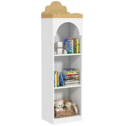 Estantería para Libros Infantil de 3 Niveles Estantería Infantil para Guarderías Habitación Infantil Blanco y Na... - Ogal.Es