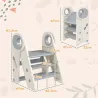 Torre de Aprendizaje Ajustable Escalera para Niños de +18 Meses Antideslizante para Baño Cocina Librería Gris y ... - Ogal.Es