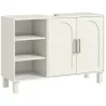 Mueble bajo Lavabo Mueble de Baño Moderno con 2 Puertas y Estantes Ajustables 90x30x63 cm Crema - Ogal.Es