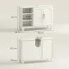 Mueble bajo Lavabo Mueble de Baño Moderno con 2 Puertas y Estantes Ajustables 90x30x63 cm Crema - Ogal.Es